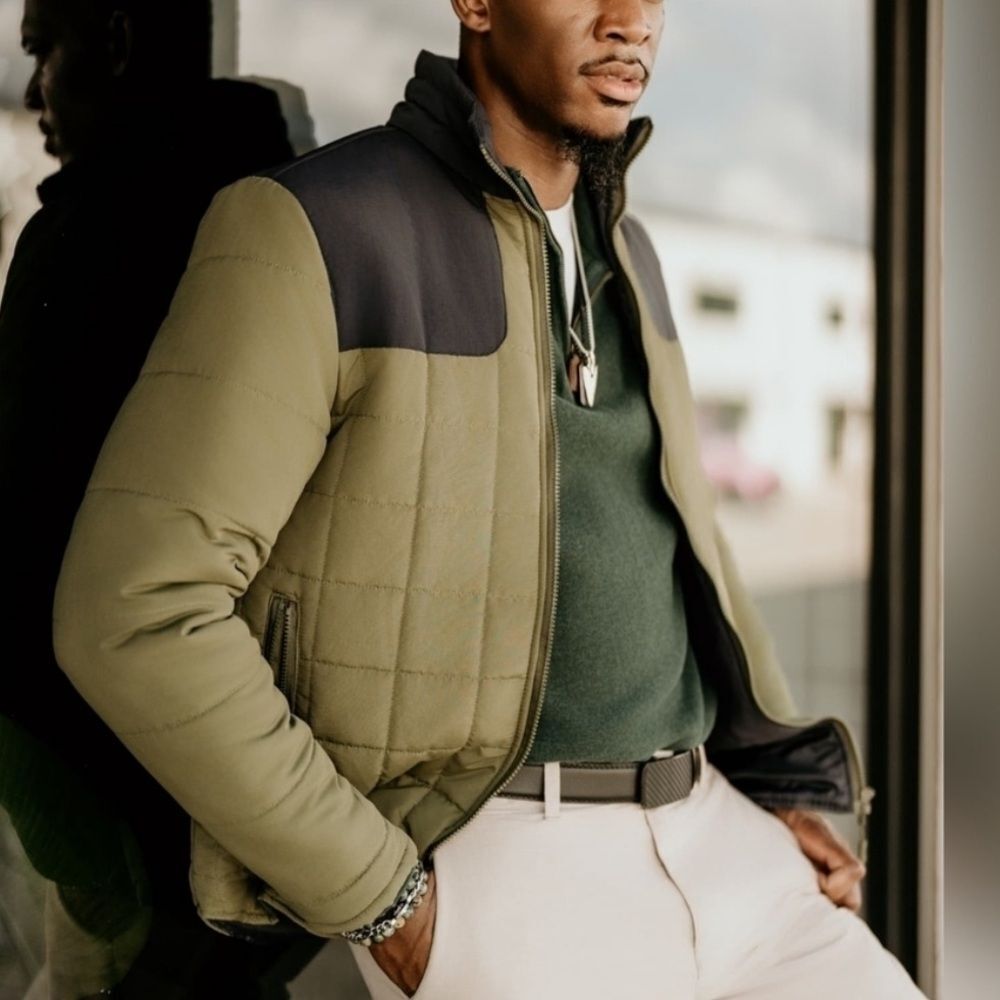 Nomad Outdoor Josiah Quilted Puffer Jacket – Olive Green Black, Size M